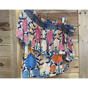Anthropologie Plenty by Tracy Reese One-Shoulder Floral Blouse